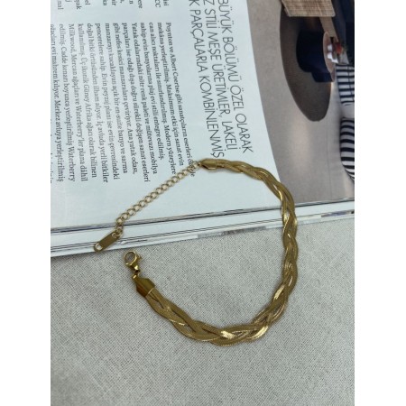 GOLD ÇELİK İTALYAN ÖRGÜ ZİNCİR(17+5CM)