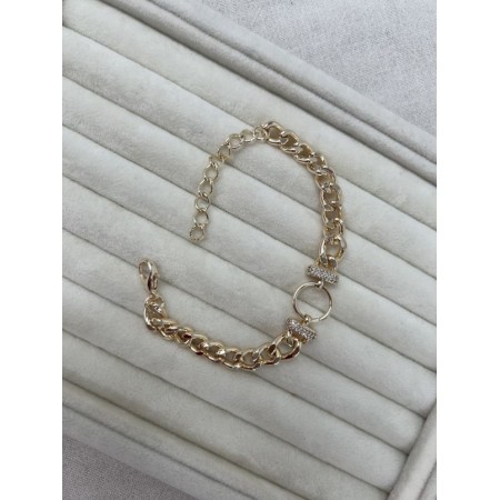 GOLD KLASİK ZİNCİR HALKALI BİLEKLİK(16CM+5CM)