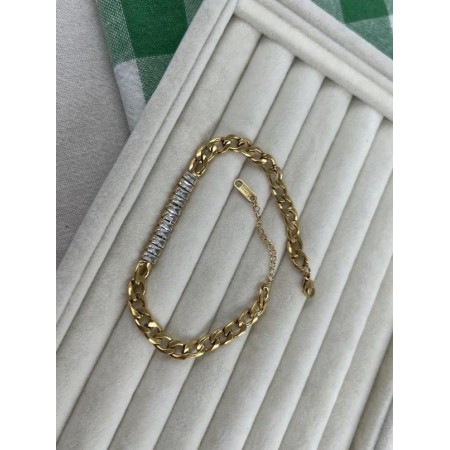 GOLD ÇELİK SU YOLU ZİNCİR BİLEKLİK (20+6CM)